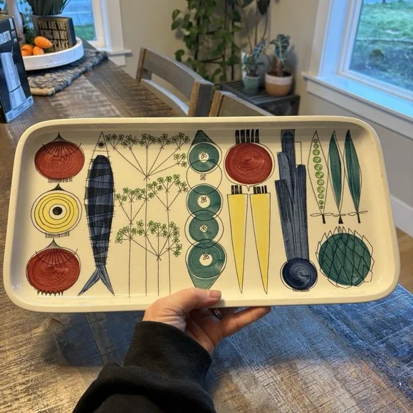 1956 MCM Serving Platter Picknick Rorstrand Sweden Marianne Westman #33 Ovenware - Picture 1 of 11